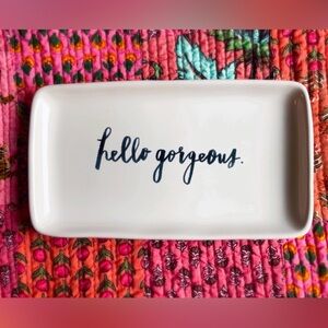 Rae Dunn Cream Tray with Black Script